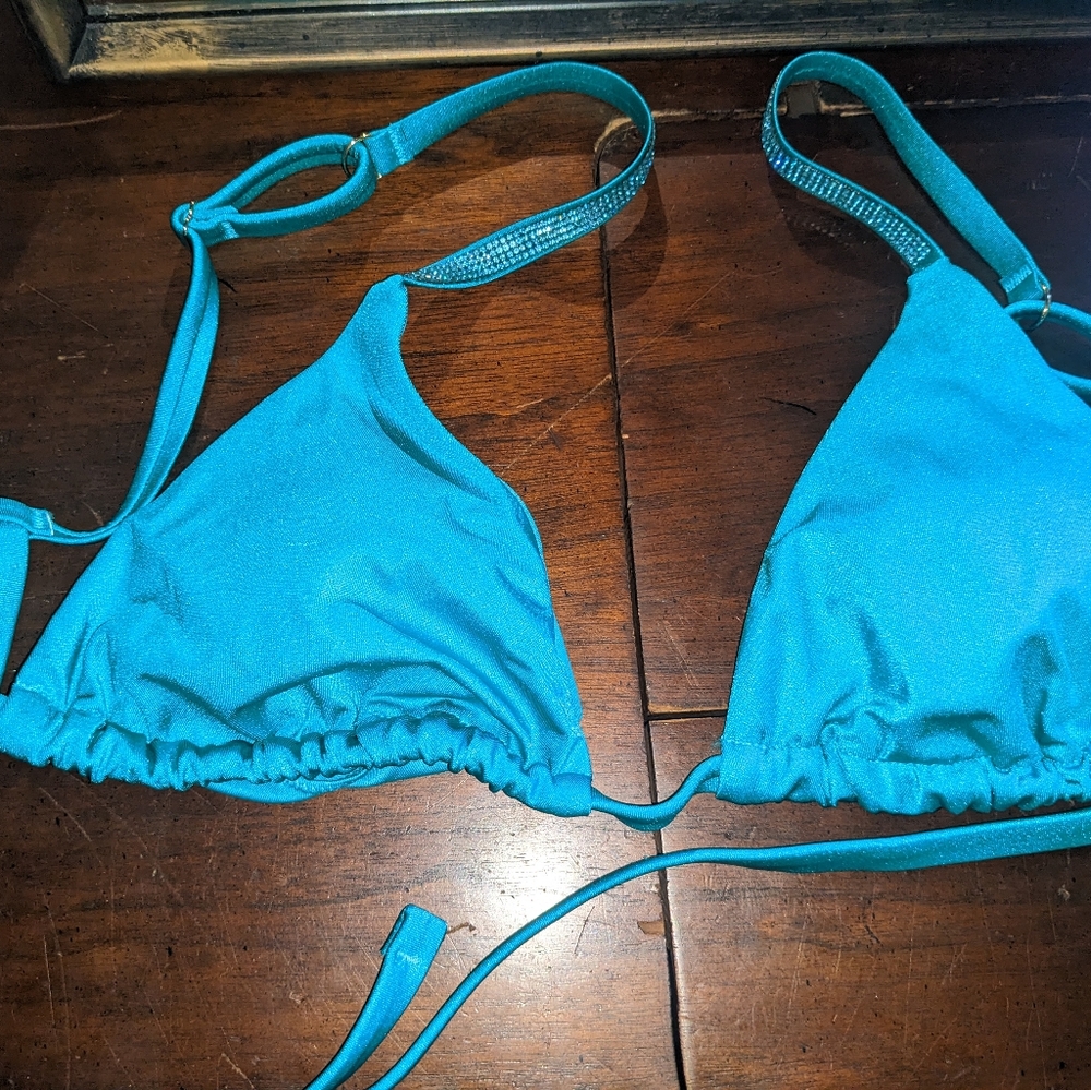 Victoria Secret NWT 2024 swim collection teal triangle bikini top